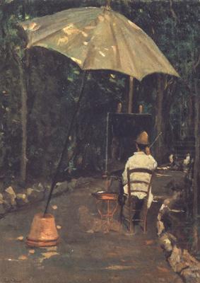 Angiolo Tommasi Painting in a Garden (nn02), Silvestro lega